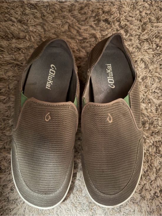 OluKai Other - OluKai Men's Brown Mesh Slip-On Loafers with Green Accents